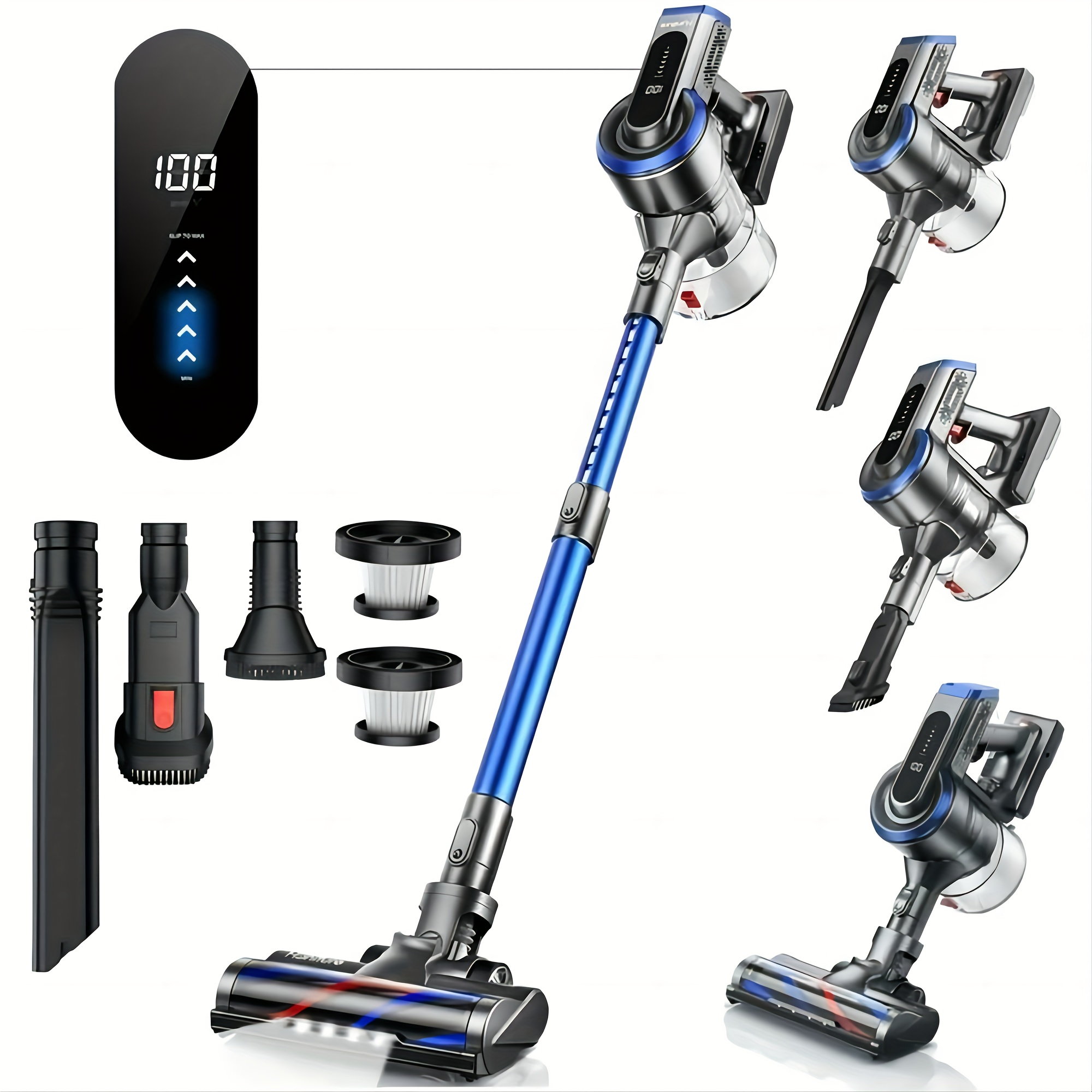 

Honiture Cordless Vacuum Cleaner 450w, With Led Display, Self-charging, Anti-tangle Brush Stick, Hepa Filter, For Hard Floors And Carpets, 38000 Pa