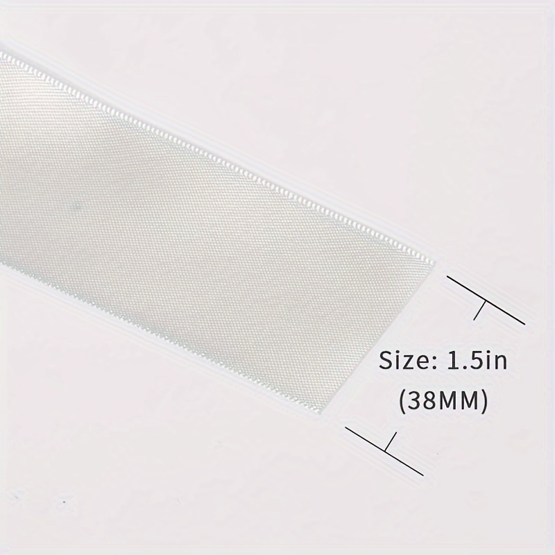 1 Set, Vintage White Solid Double Faced Satin Ribbon (1.5 Inch X ), Gift Wrapping, Crafts, Bow Making, Flower Bouquet, Wedding Decor, Wreaths