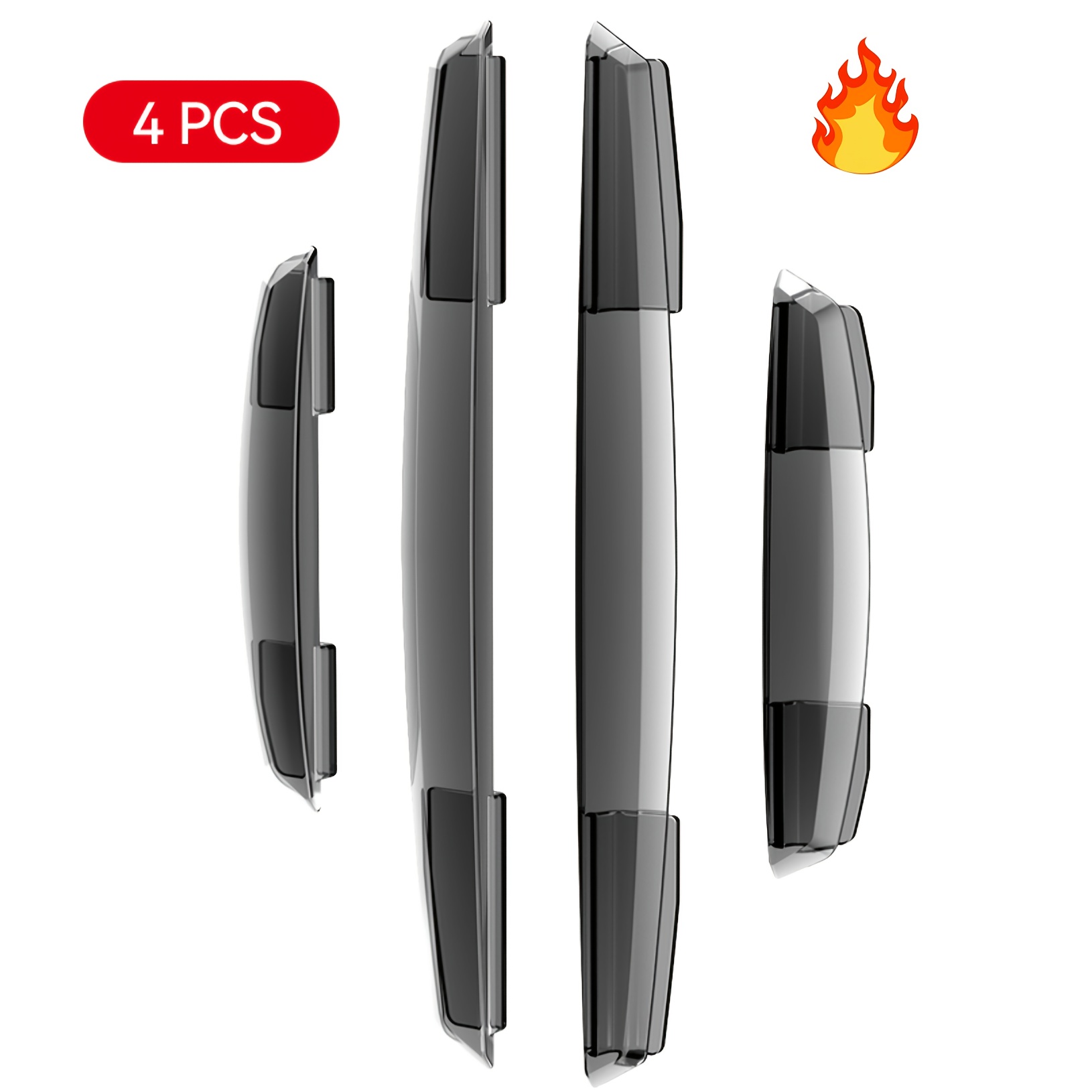 TEMU 4 pièces de Protections de Bordures de Porte Robustes - -Rayures avec Bande de Protection - Installation Facile pour Voitures, Camions et SUVs -