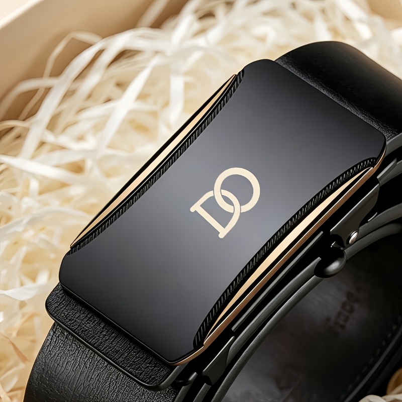 DO Pattern Men's Belt with Alloy Automatic Buckle