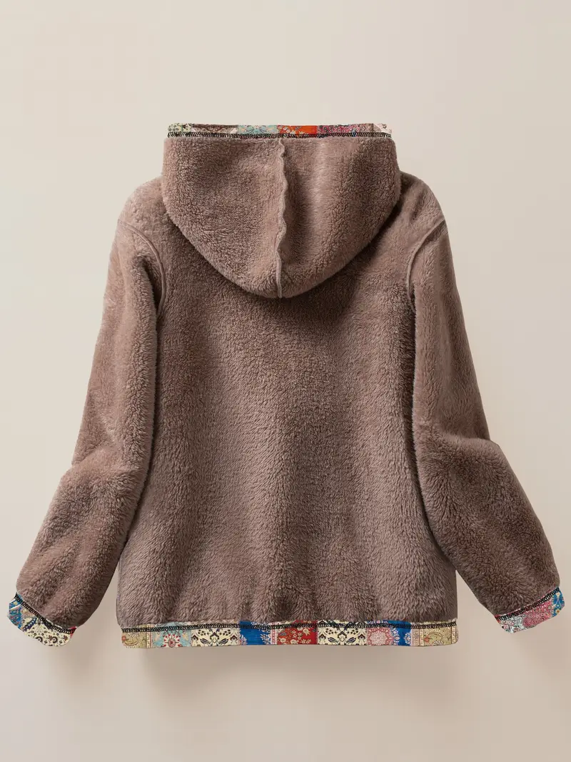 Felpa Con Cappuccio Foderata In Pile Da Uomo: Giacca Boho - Foto 7