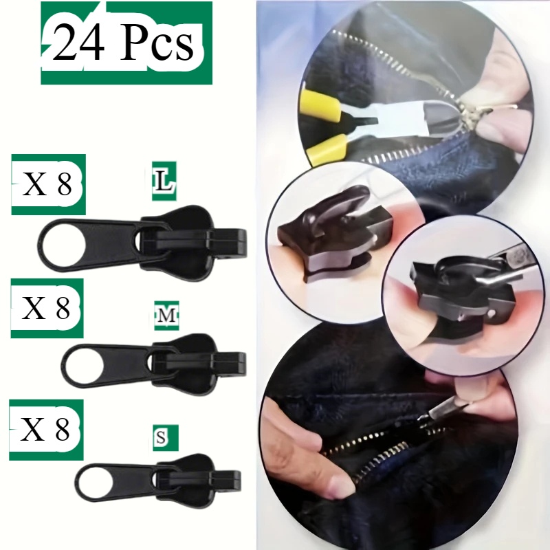TEMU Fixed Zipper Repair, Zipper Slider Repair, Fixed Zipper Detachable Rescue Replacement Jacket Instant Zipper, Luggage Sewing & Supplies