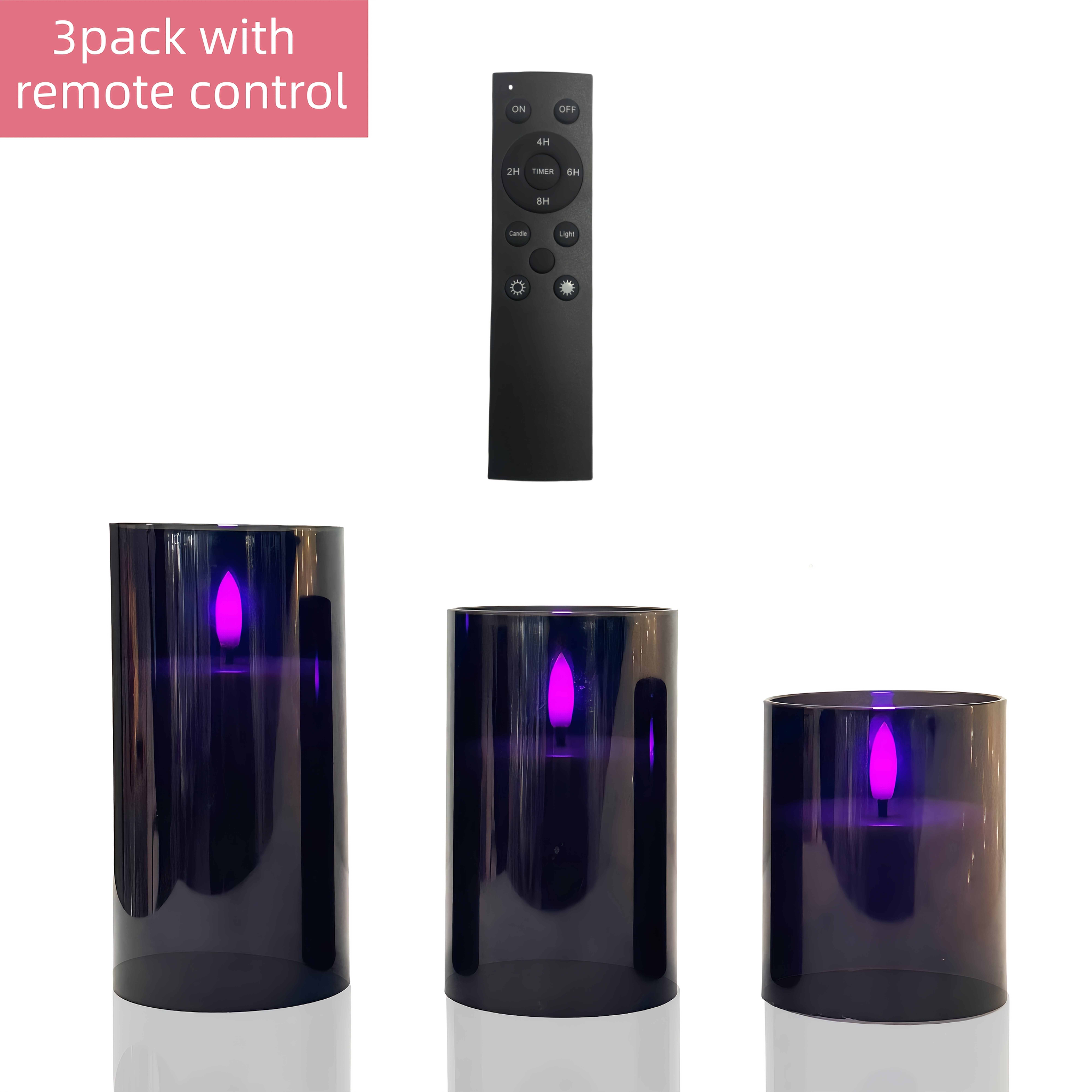 Image of 3pcs Valentine's Day Acrylic Electronic Candles, No And Durable, Perfect For Couple Dates, Home Decor, And Holiday Arrangements