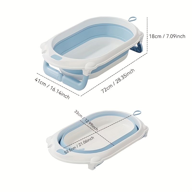 Foldable Bathing Set, Bi-directional Folding Design for Both Sitting and Lying Positions, Extended, Widened, and Deepened Design, Hands-free Growth, High-quality PP Material, Light Beige Color, Friendly and Odor-free, Non-slip Foot Pads, Reinforced
