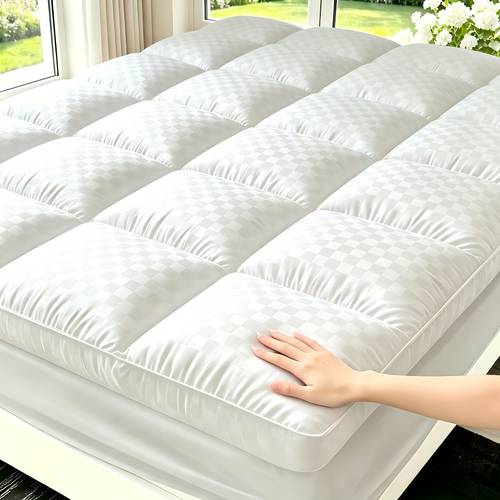 item picture queen cooling mattress topper suitable for breathable bed cover top deep pocket mattress pad protector with microfiber cover machine washable temperature regulation for hot sleepers layered