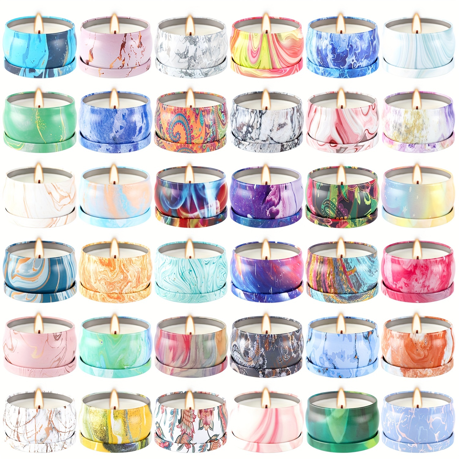 TEMU 36 Marble-scented Candles That A Cozy And Romantic Ambiance, Enhancing The Classic And Elegant Charm Of Your Home, Making Them An Ideal Gift For