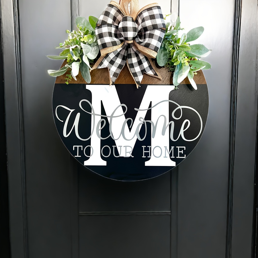 

1pc Customized Door Hanger Welcome Door Hanging Personalized Family Door Wreath All-year Door Hanging Front Door Decoration