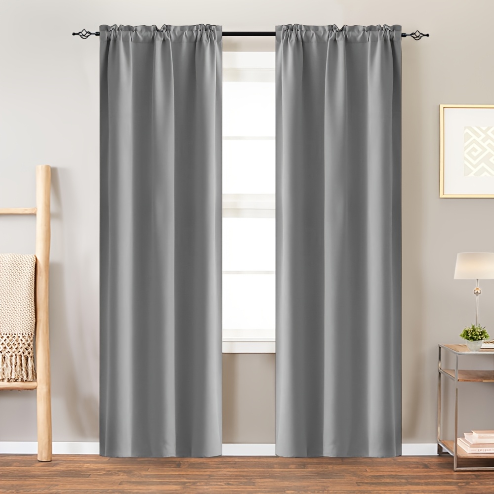 TEMU 2 Panneaux Rideaux Occultants à Passe-Tringle Isolants Thermiques pour Chambre à Coucher Salon Décoration Intérieure