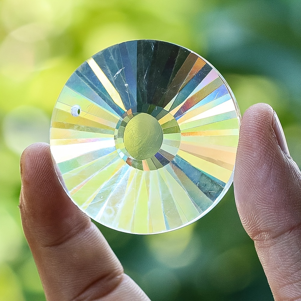 45mm Round Sunflower Crystal Suncatcher Prism For Decor Clear Ufo Glass Hanging Chandelier Crystal Parts Pendants