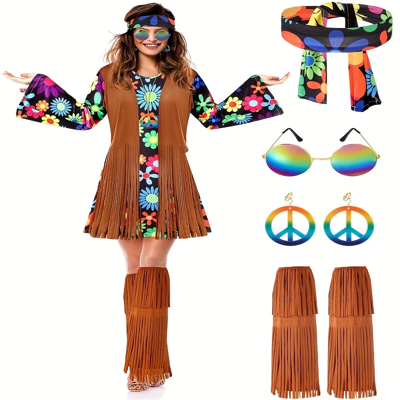 chinese dress ladies Girls 60s Hippie Costume main image 1