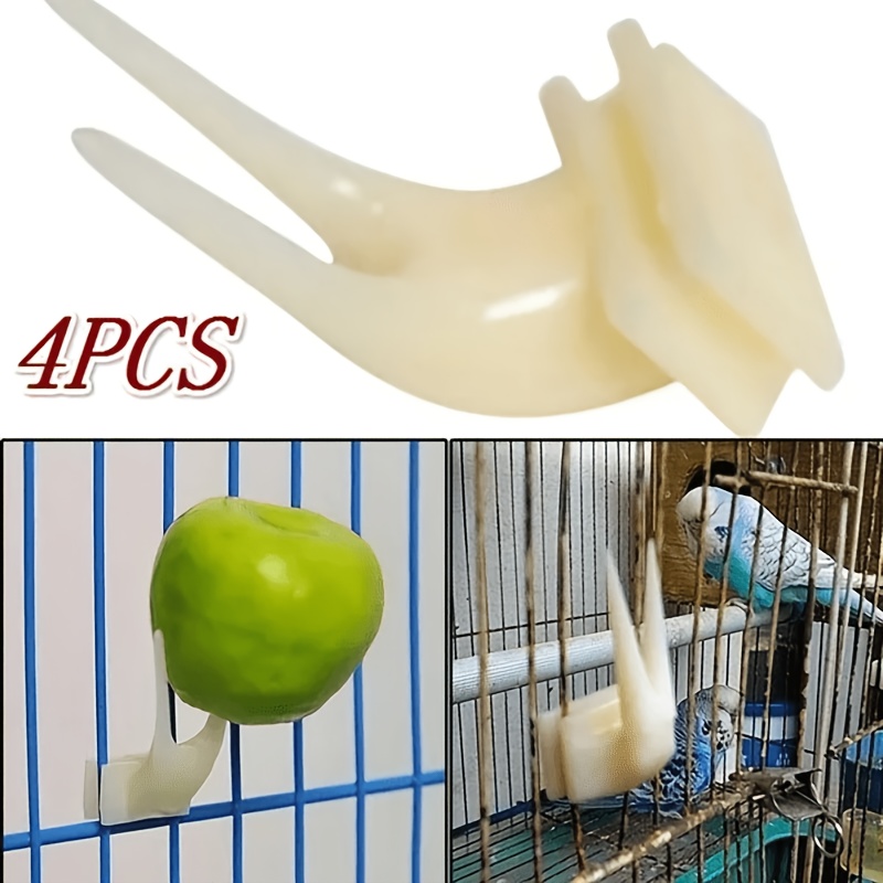 

4pcs Parrot Fruit Forks - Easy-to-use Bird Cage Feeding Accessories, Made Of Pc Material