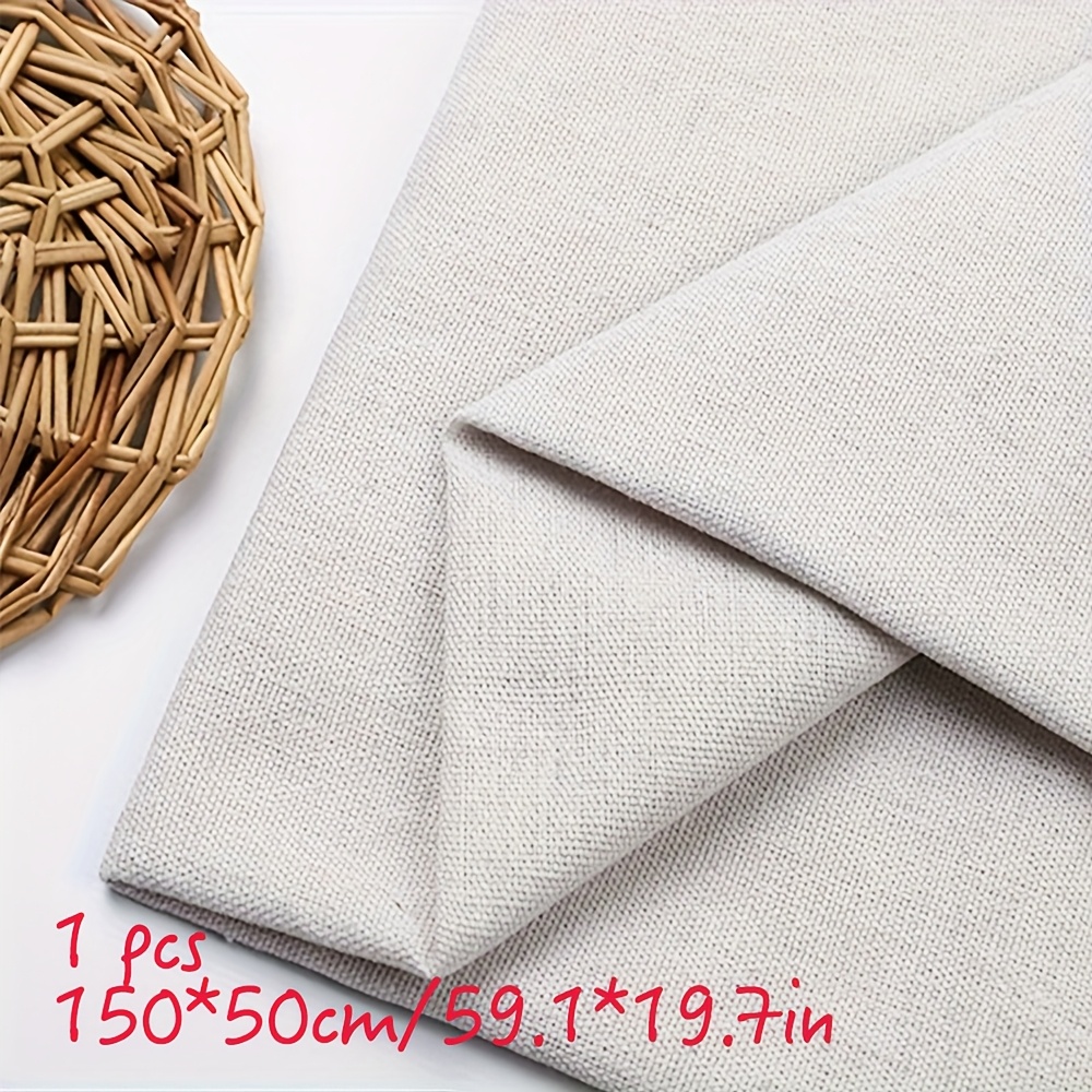 Premium Solid Linen Fabric - Pre-cut 150cm X 50cm, 3 Colors - Suitable For Embroidery, Craft Making, Canvas Art