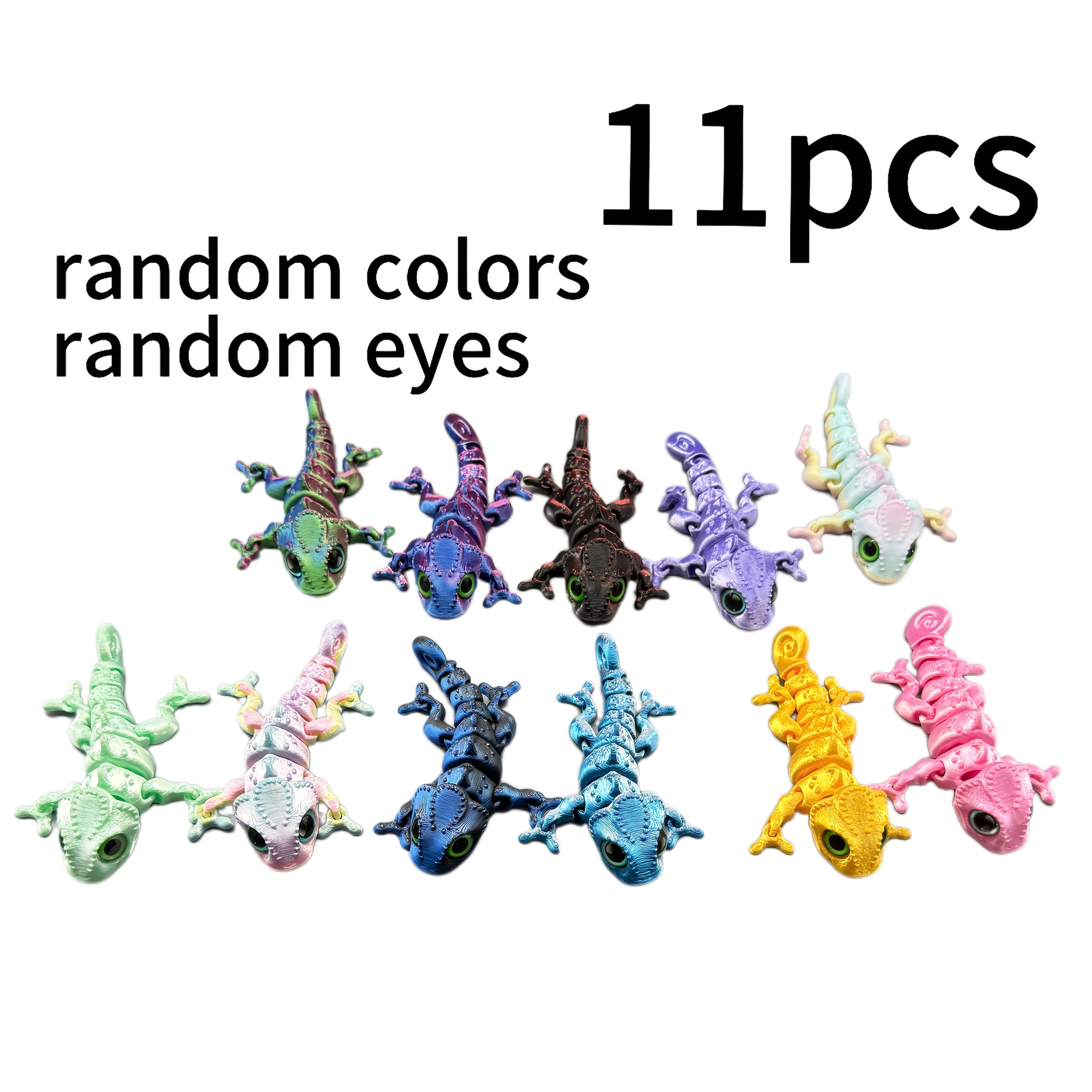 TEMU 7pcs/11pcs, Random Colors/random Eyes, Cute Chameleon, Ornament, Toy Set, Cute Figurine - Adorable Mini Ornament, Room Decor Statue - Ideal For