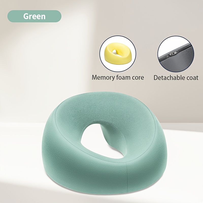 TEMU 1pc Modern O-shaped/u-shaped Facial Pillow, Spa Massage Pad, Ergonomic Face Pillow, Machine Washable Cover, Polyurethane Filling, Closure, Use,