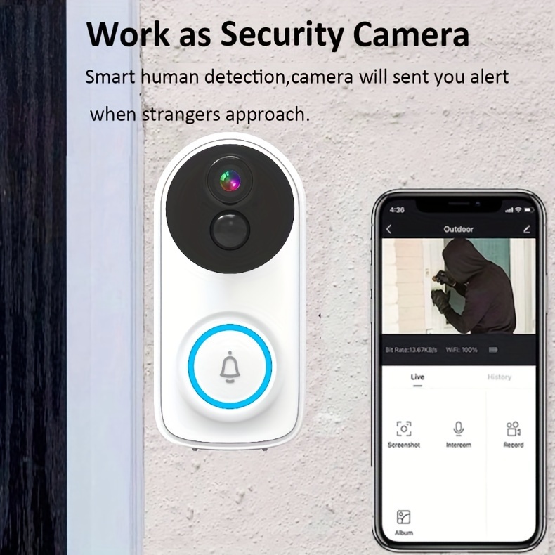 MAMONCARE 2K HD Video Doorbell Camera - Wireless WiFi, Two-Way Audio, Smart PIR Motion Detection, Real-Time Viewing for iOS & for Android, Alexa Compatible details 4