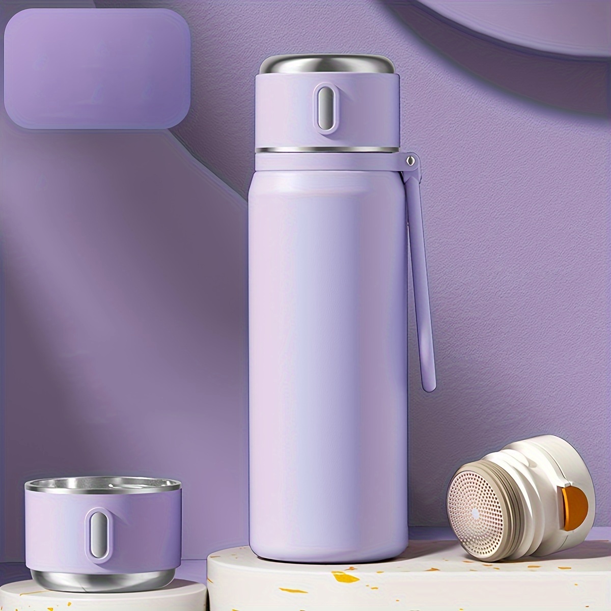 1pc Stainless Steel Insulated Cup, Water Bottle, Cup, Vacuum Sports Cup, Portable Travel Water Bottle, 15.21oz Outdoor Kettle, Used For Camping, Hiking, Fitness, Outdoor Drinking Utensils
