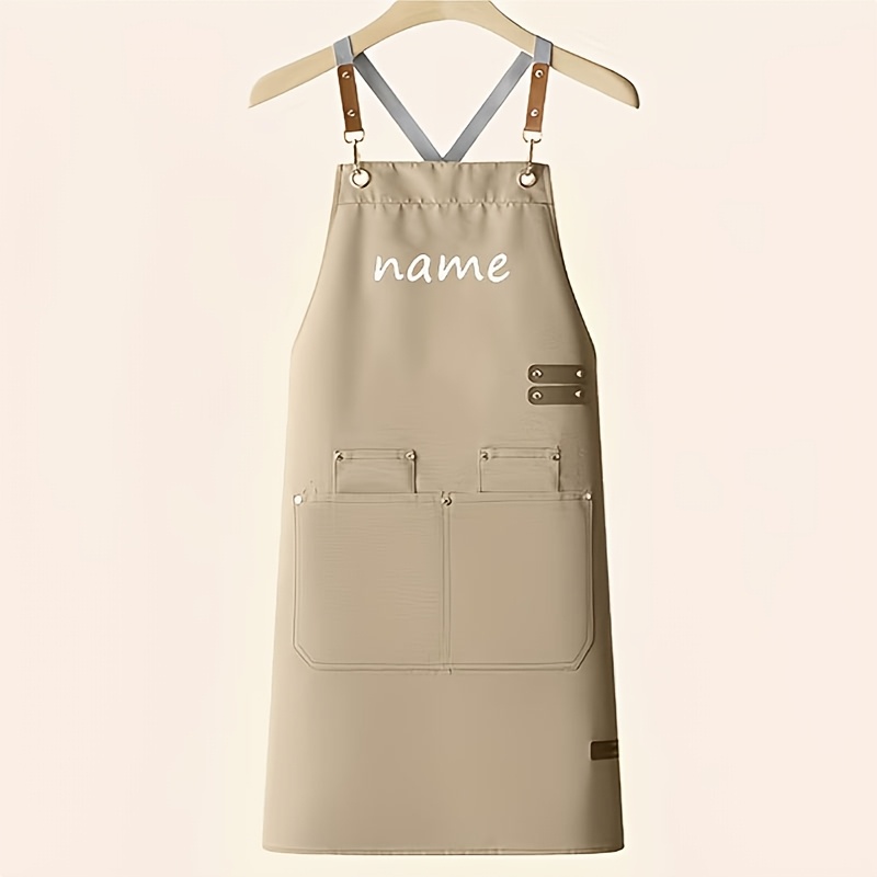 TEMU Personalized Unisex Polyester Apron, In Styles, Suitable For , Hairdressers, Beauticians, Kitchen, Hotel, Restaurant, Cooking, And Chefs, A