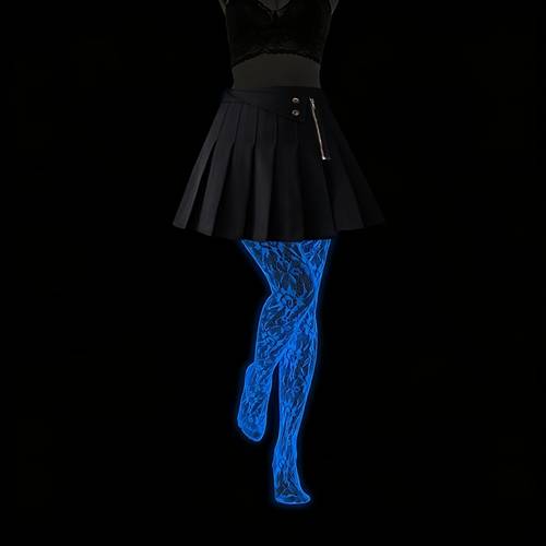 dames nachtglow leggings panty bloem hart jacquard panty lace hollow out lichtgevende fluorescerende jacquard sokken gloeiende party-needs light