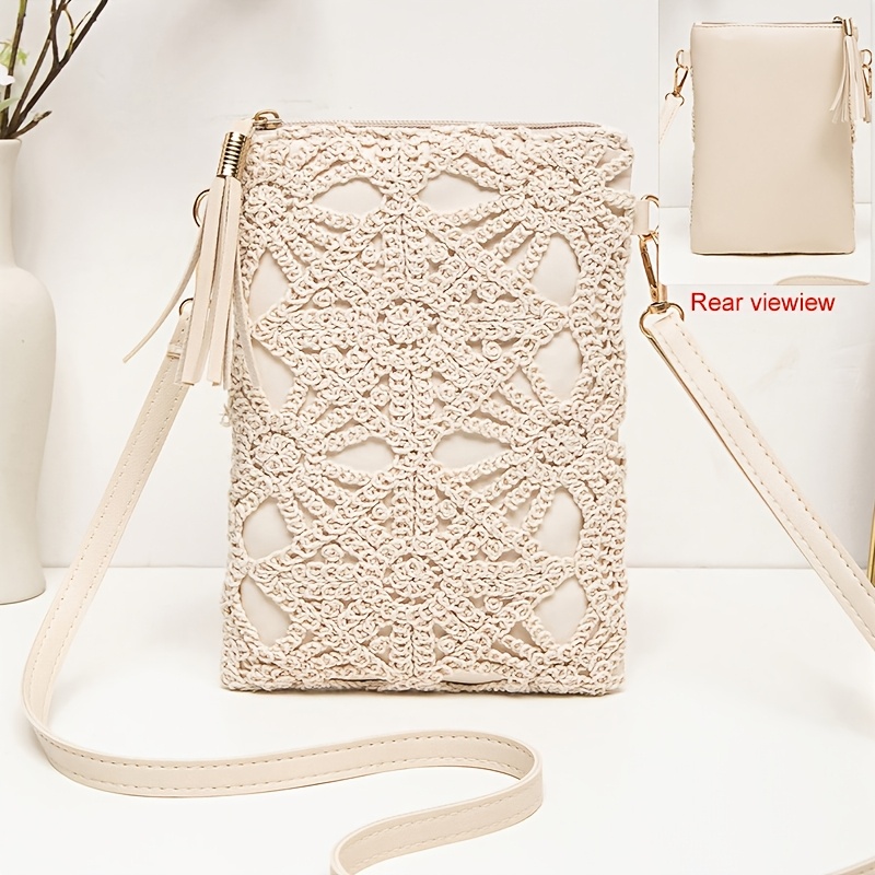 Image of New Small Crossbody Bag For Women, Niche Beach Side Versatile Shoulder Bag, Fashionable Mini Square Envelope Bag, Versatile Ins Casual Crossbody Vacation Beach Bag
