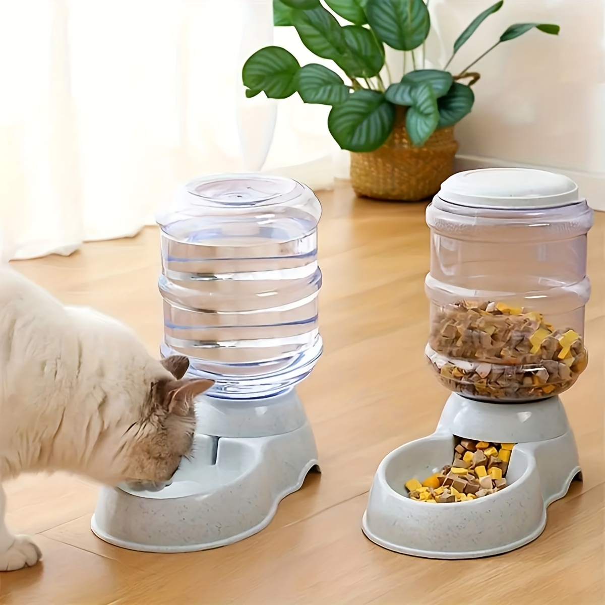 3.8L Extra Large Capacity Automatic Pet Feeder and Water Dispenser - Suitable for Small & Medium Pets, Gravity-Fed Dog Station, Durable PP Material, Without Battery, Dog Water Dispenser | Stylish Auto Dispenser | Durable Pp Material, Dog Waterer
