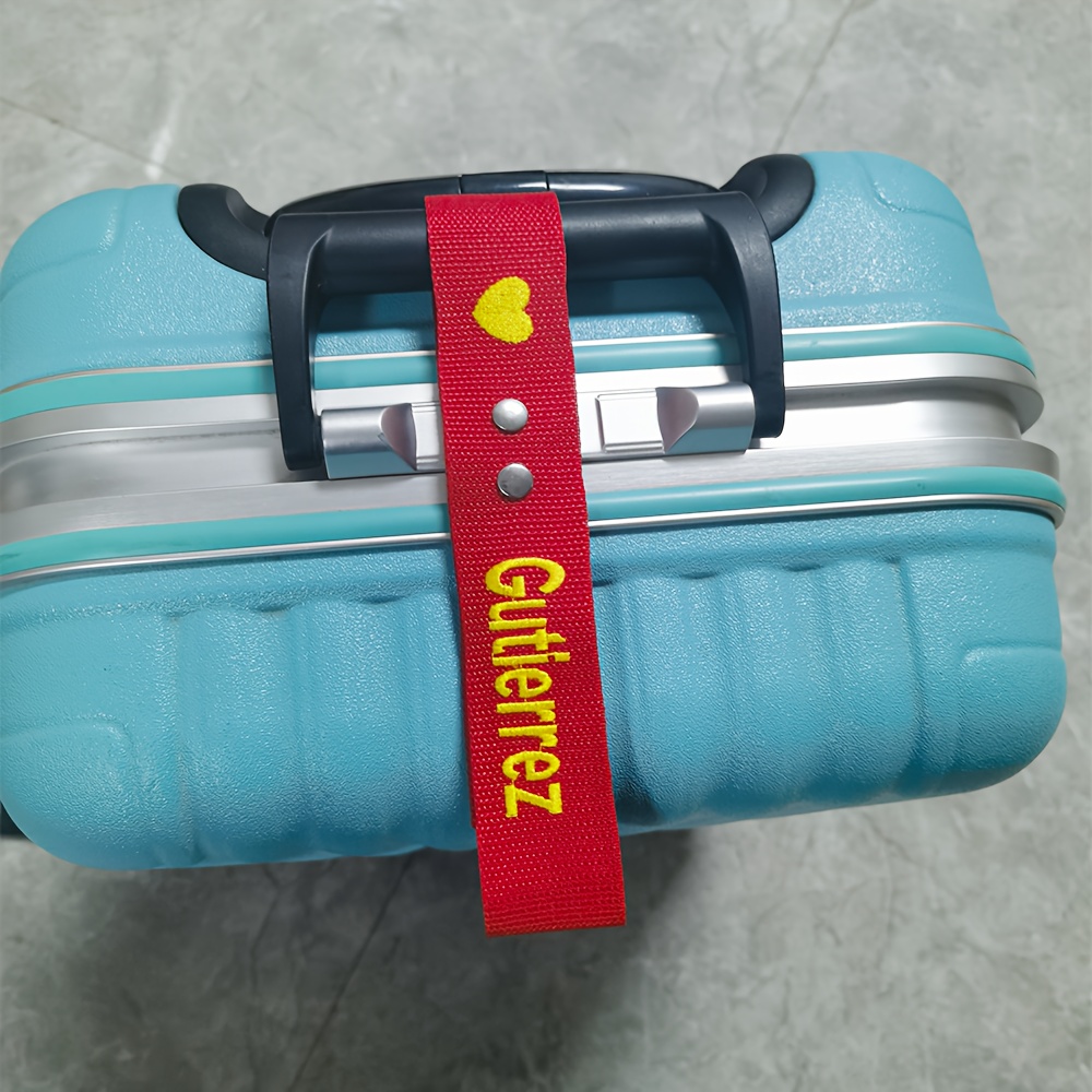 TEMU Ruban de bagage coloré avec boucle en métal, étiquette de bagage personnalisable pour valise à roulettes, carte d'embarquement, ruban pour sac à