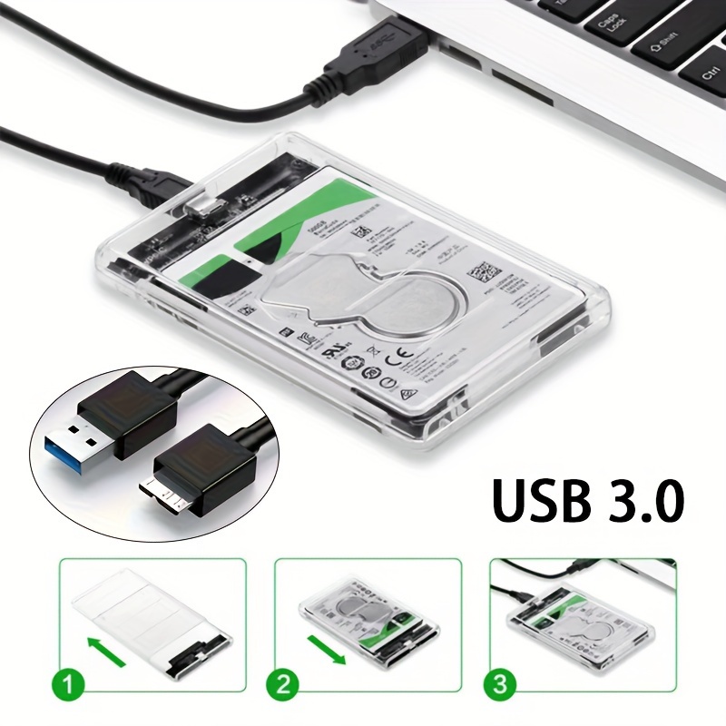 

1pc UTHAI G06 USB3.0 Boîtier de disque dur 2.5 pouces Port série SATA SSD Boîtier de disque dur Prise en charge 6 To Boîtier de disque dur externe mobile transparent