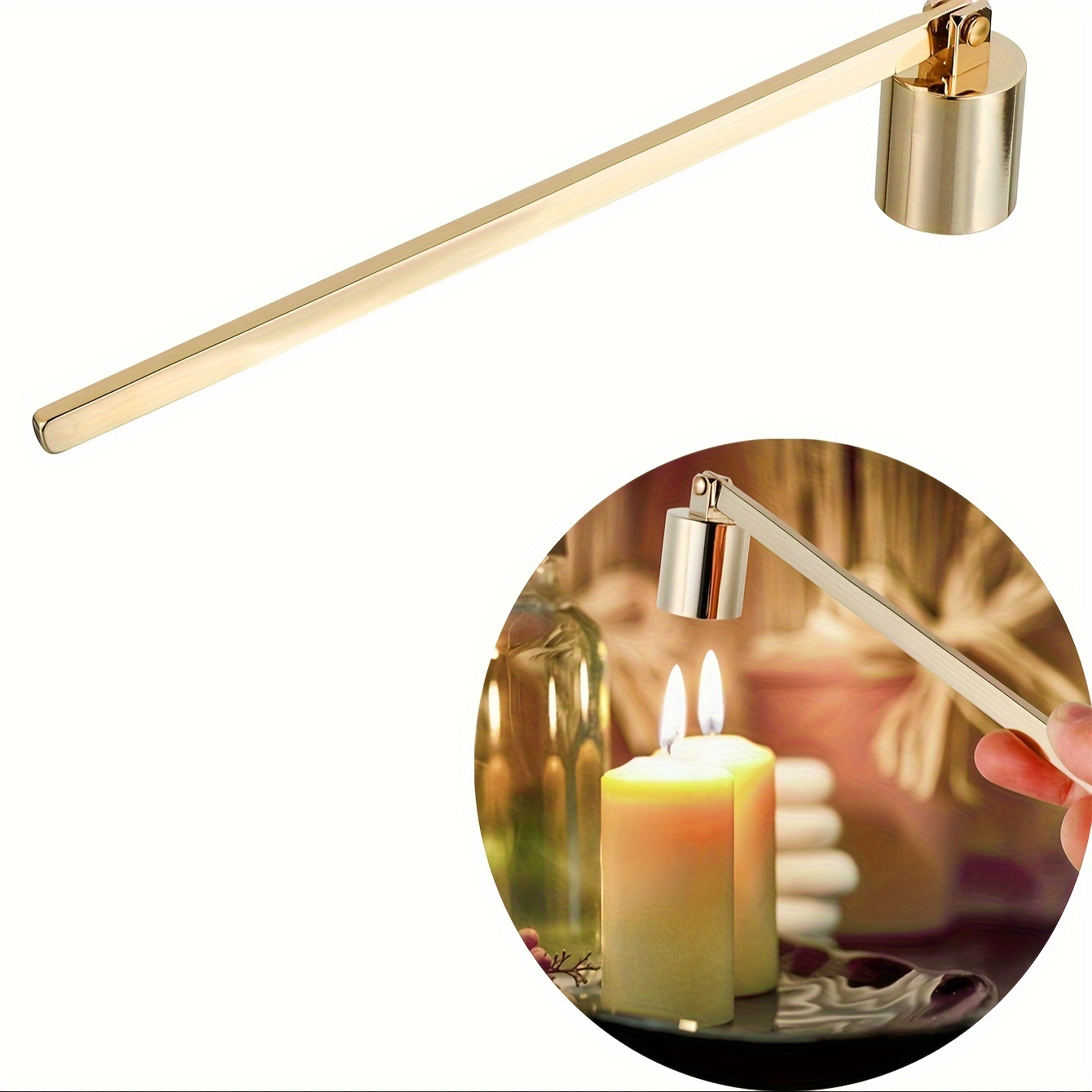 E-shop 1 Stück Goldener Kerzenlöscher Zubehör zum Sicheren Löschen von Kerzenflammen, Süße Wasserschmuck-Dekoration, Schwarzer Kerzenlöscher