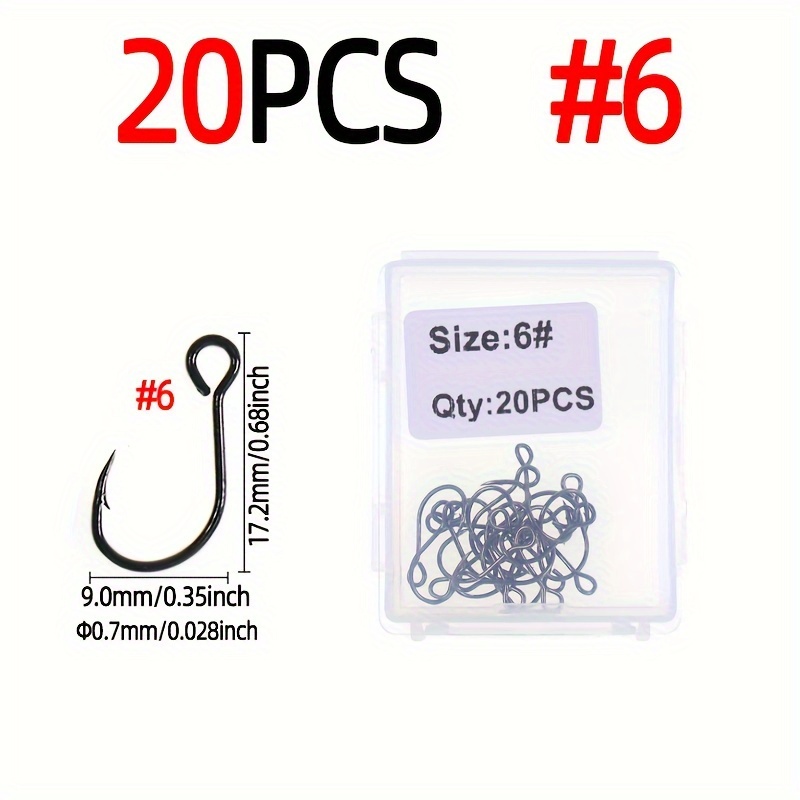 Image of 20pcs/pack Size2/0 1/0 1 2 4 6 8 High Carbon Steel Fishing Lure Spare Hook Single Fish Lure Hooks Inline Hook Trout Perch Pike Catfish Walleye Lure Fishing Tackle
