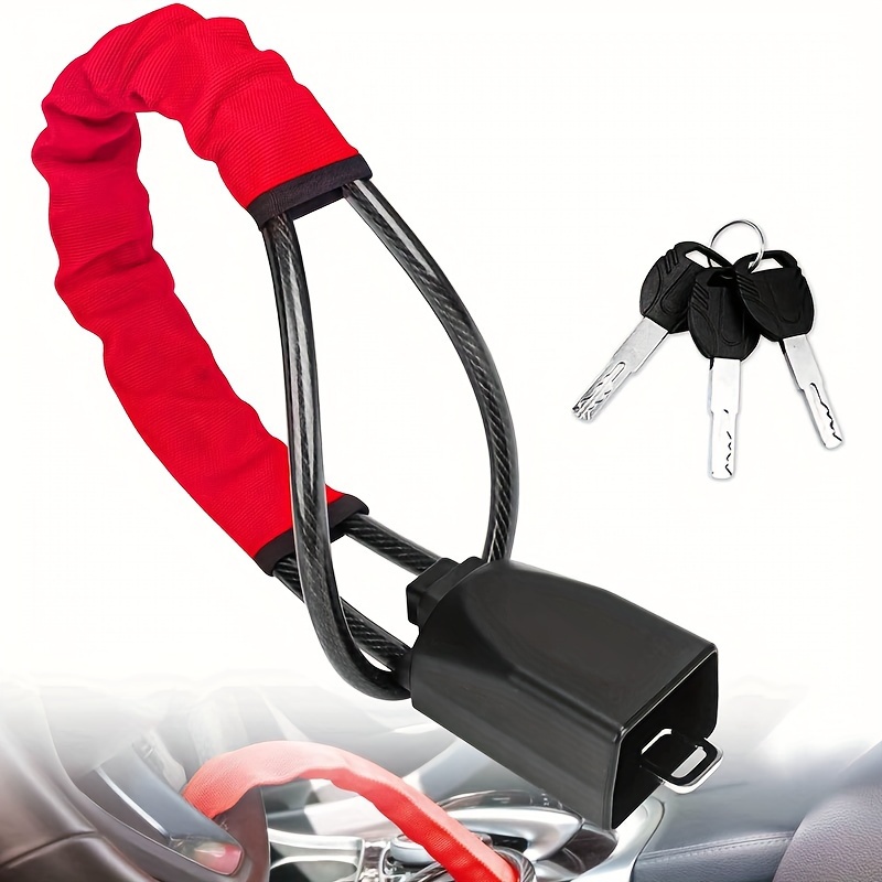 

Steering Wheel Lock Seat Belt Lock Universal Anti Theft Device Car Lock Theft Prevention With 3 Keys For Car Security Fit Most Vehicles Truck Suv Van