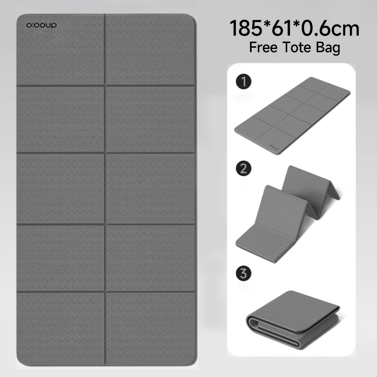 TEMU 1 tapis de yoga pliable en TPE, portable, polyvalent pour tous les sports, yoga, Pilates, fitness, tapis de sol antidérapant pour exercices,