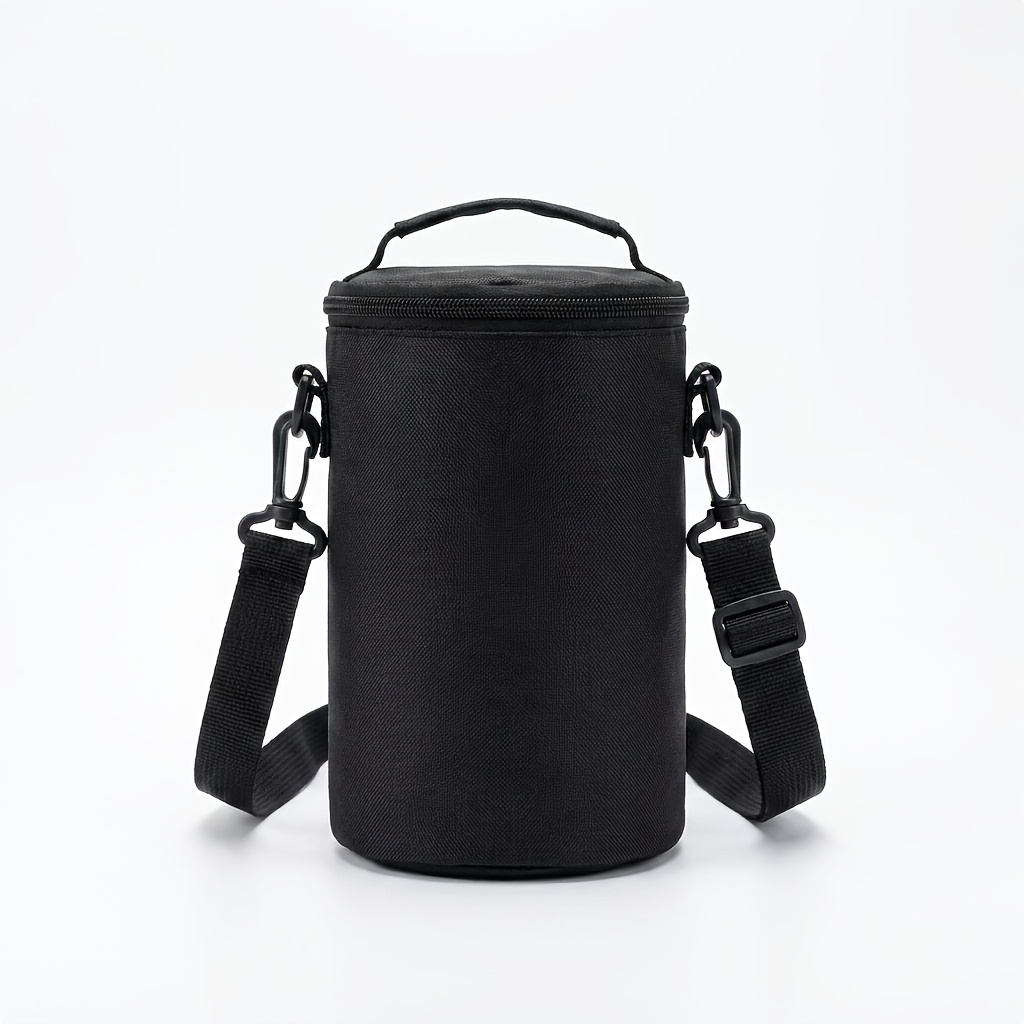 TEMU Portable Insulated Water Bottle Cooler Bag With Adjustable Shoulder Strap & Mesh Pocket - Thermal Drink Carrier Suitable For Outdoor Travel,