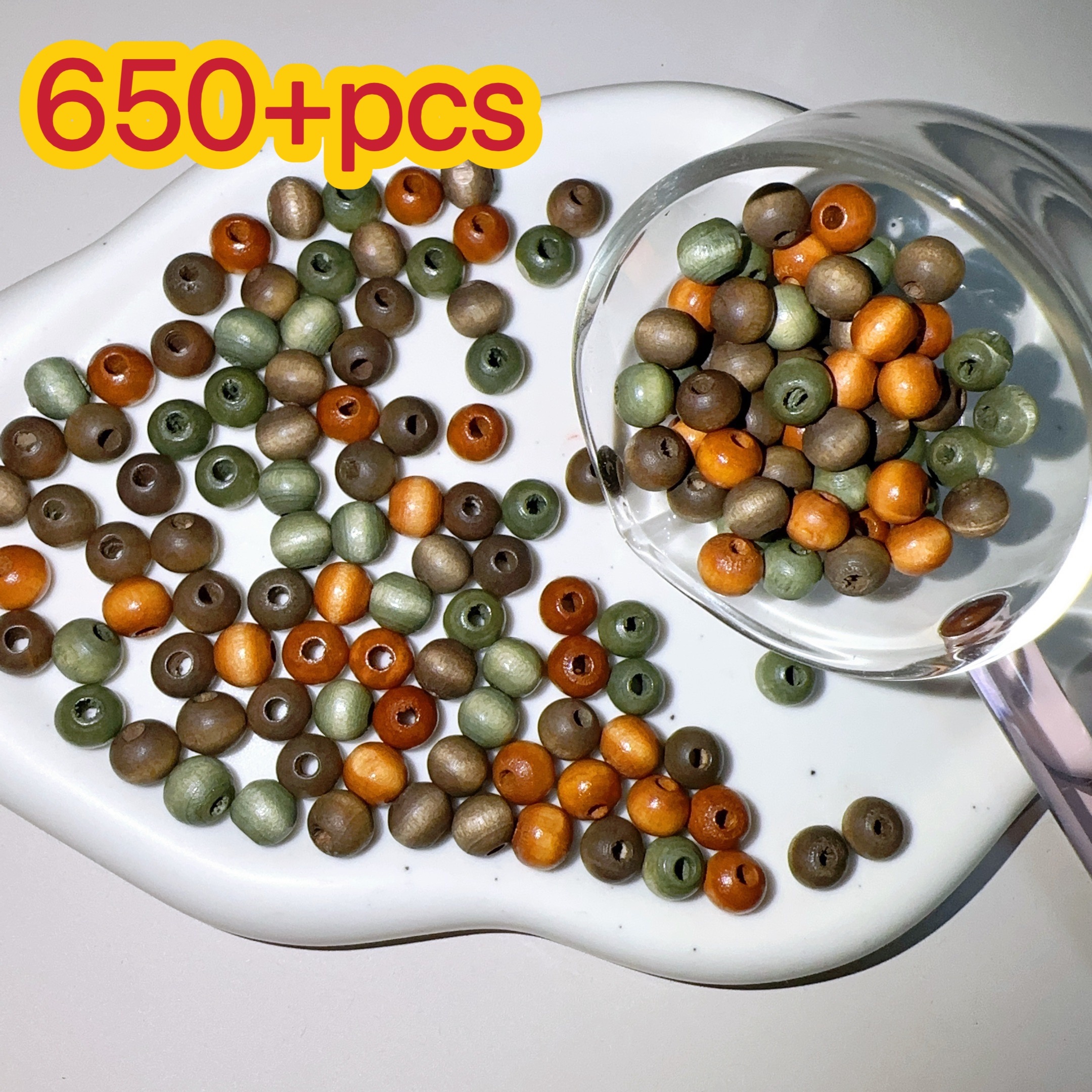 

Autumn & Winter Wooden Beads Set - 650/170pcs Mixed Sizes (7mm & 8.8mm) In Brown, Blue, Green, Orange, Coffee - Ideal For , Bracelets, Necklaces, Crafts & Christmas Decorations, Best For Christmas