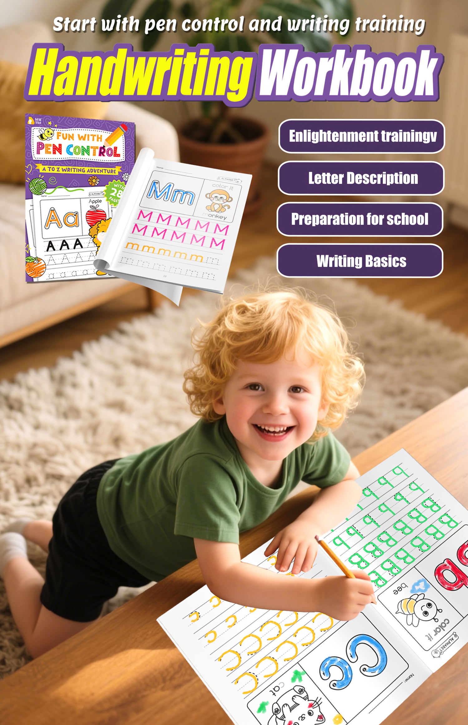 28-Page ABC Letter Tracing Workbook for Kids | A-Z Alphabet Practice for Preschool & Kindergarten | Fun Early Writing Book with Drawing Pages, copybook, Magic Word, Great Gift, Practice Book, Playful, Durable english Writing Book, Travel toy, beneficial back to school, Kindergarten Workbook, Brain Development, Engaging Activities, Playful Design, Childfriendly Material, Highquality Print, Learning Activity Book, Early Learners, And Preschoolers