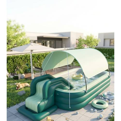 full size home inflatable swimming pool with sunshade adult swimming pool in courtyard garden suitable