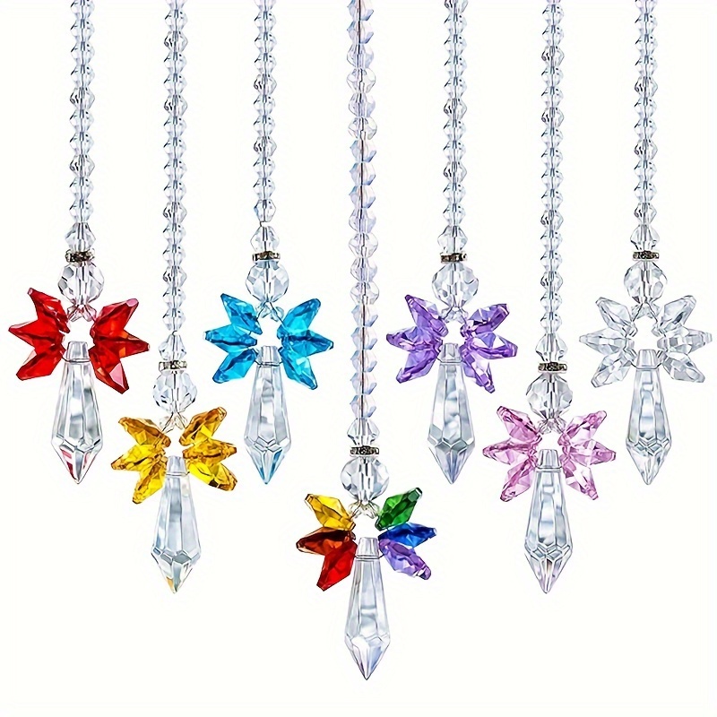 

spectralight" Unici 7-piece Rainbow Guardian Crystal Suncatchers - Perfect For Home, Car & Porch Decor