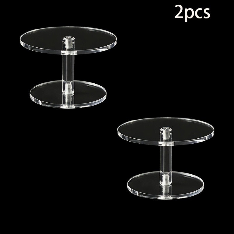 TEMU 2pcs Round Display Stands, Transparent Display Bases, Transparent Base Set, For Display, Desktop Decoration, Jewelry Tower, Jewelry Towers