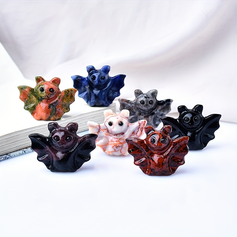 

1pc Bat Figurine - - Stone, For & Jewelry