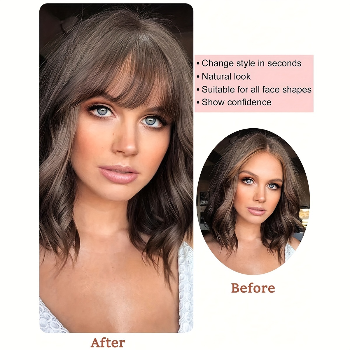 womens   clip in hair bangs synthetic fiber straight fringe hairpiece natural looking   volume lightweight suitable for all french bangs extension details 7