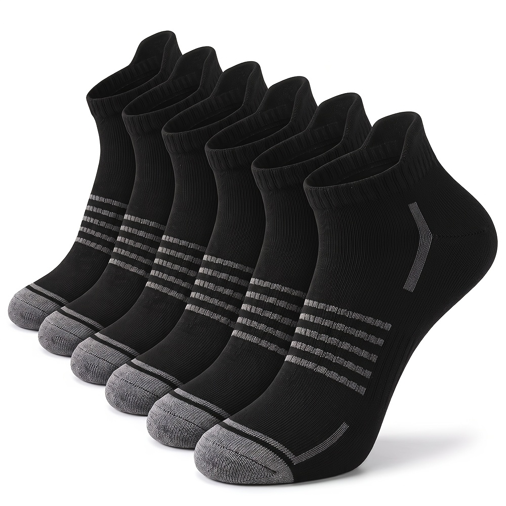 TEMU 6 Pairs Men's Ankle Socks Breathable And Soft Wicking Short Sports Socks For Running Training Playing Game Daily Low Cut Sneaker Trainer Socks
