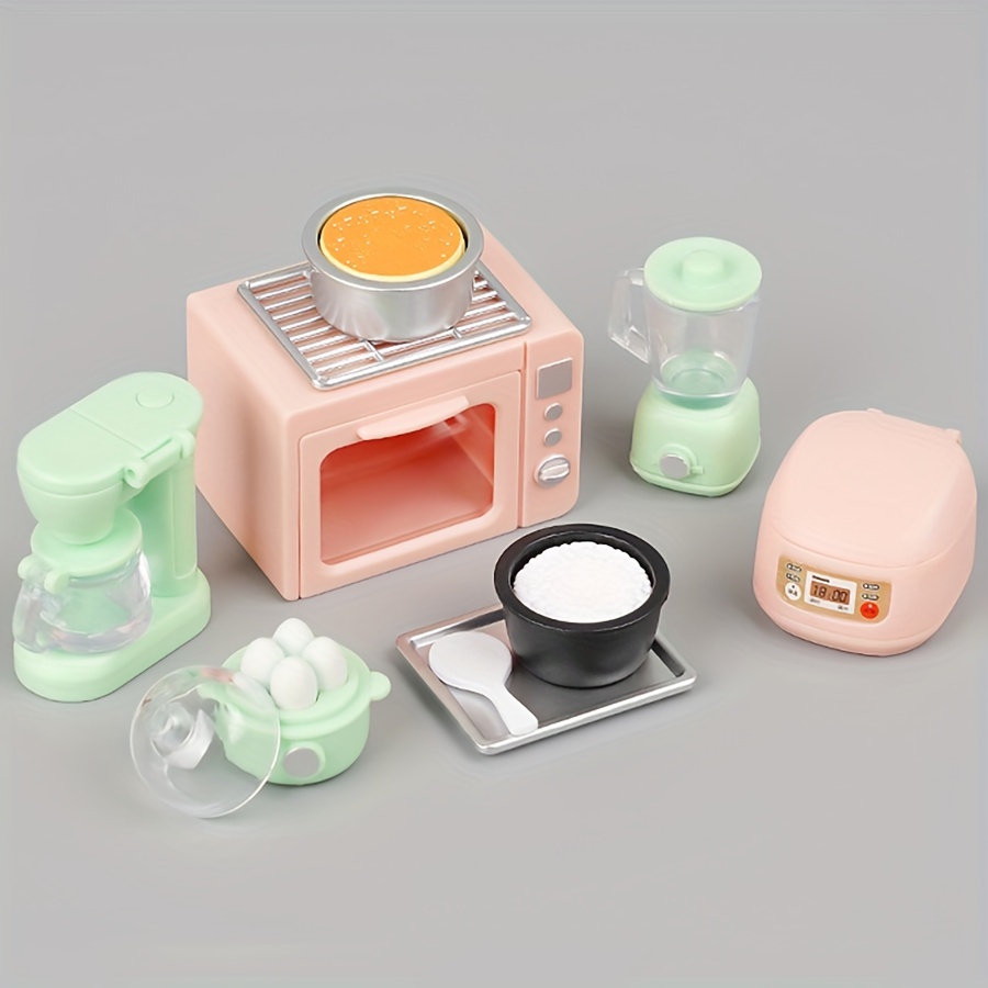 

Dollhouse Miniature Fashion Kitchen Set, Simulated Microwave Rice Cooker Egg Cooker Soy Milk Maker Filter, Play House Miniature Kitchen Play, Perfect Gift For Children