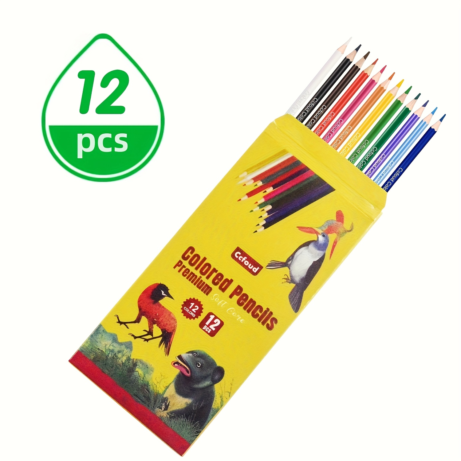 Image of 12pcs Colored Pencils, Colored Pencil Set For Adult Coloring Books, Coloring Sets, Gifts For Teens And Adults,for Professional Artistic Use
