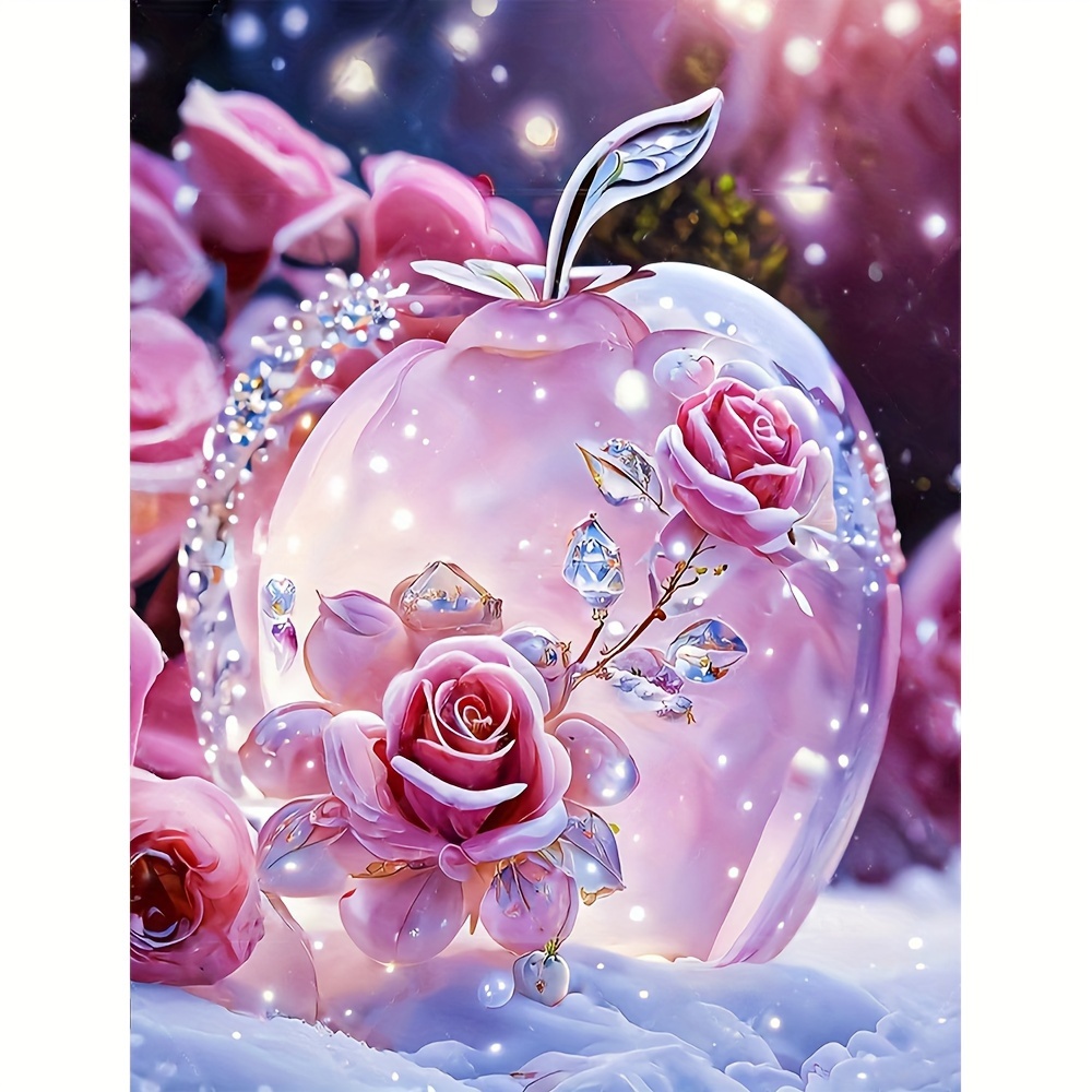 

1pc, Crystal Rose 30*40cm/11.8*15.7in Diamond Art Painting, Diamond Art, Decorative Wall Art Hanging Painting Home Decoration Valentine's Day Gifts, Decorative Craft Wall Art For Home Wall Decor Gifts