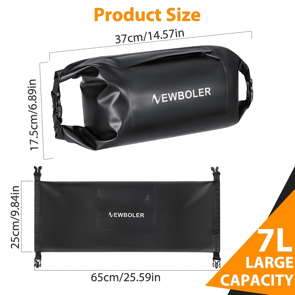 NEWBOLER Bicycle Handlebar Bag, 7L Large Capacity Bike Bag, PVC Bike Front Bag, Suitable for MTB Road Bike, Bike Handlebar Bag Cycling Accessories
