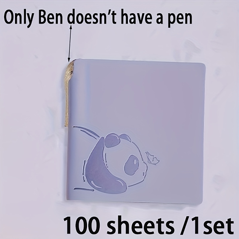 Image of 1set Panda Square Small Notebook, Portable Pocket Square Small Notebook, Small High Level Panda Notepad