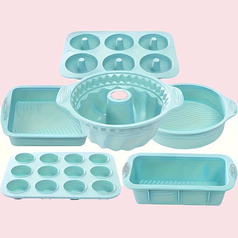 

Silica Gel Baking Supplies 6pcs Set, Cake Mold, Tea Cake Silica Gel Mold, Donut Baking Tray, Creative Diy Cake Mold, Home Baking Mold