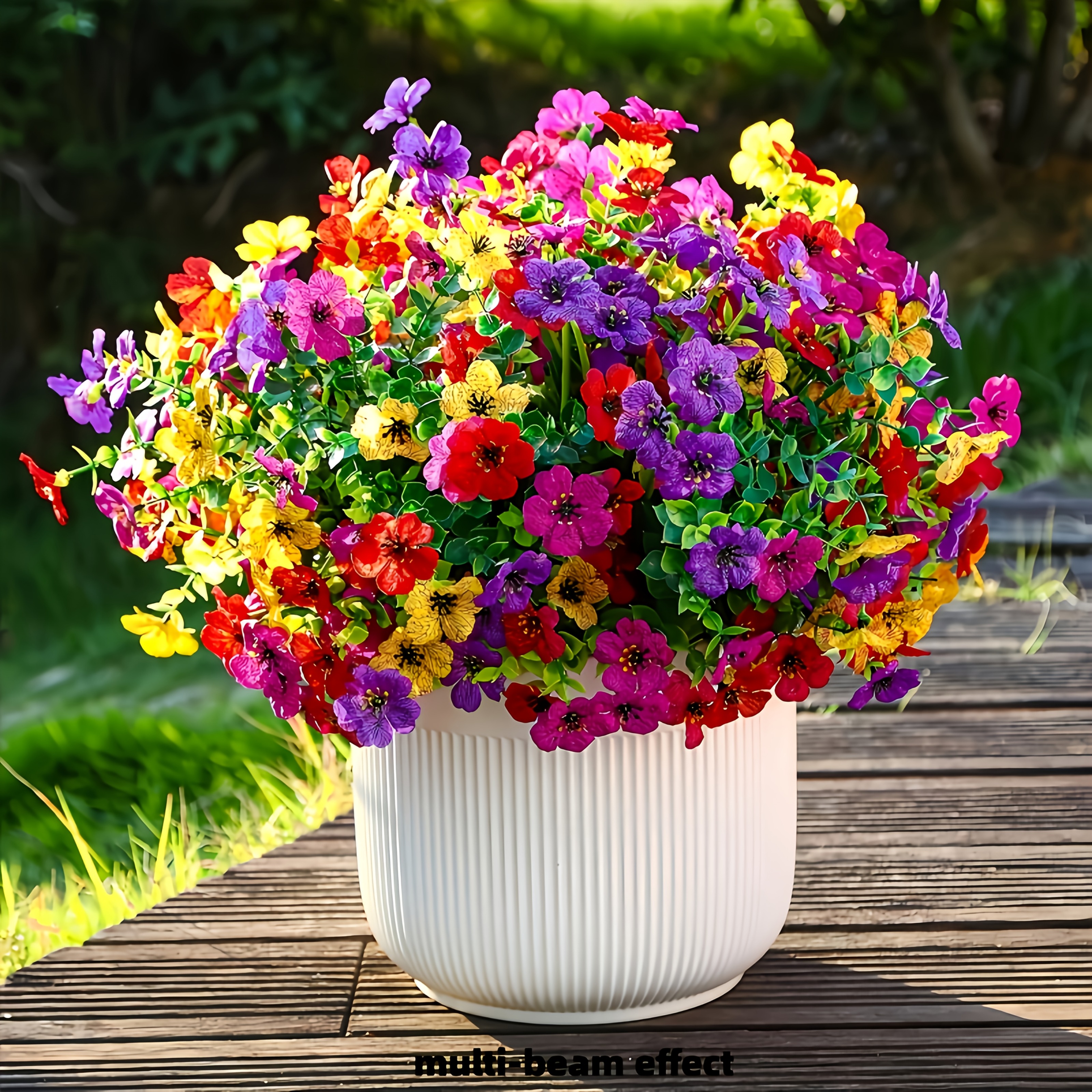 Image of 20 Bundles Artificial Flowers For Outdoor Decoration, Uv Resistant Violet Artificial Colored Violet Eucalyptus Faux Plants Suitable For Outdoor Indoor Patio Home Yard Porch Decor, Mixed Home Decor