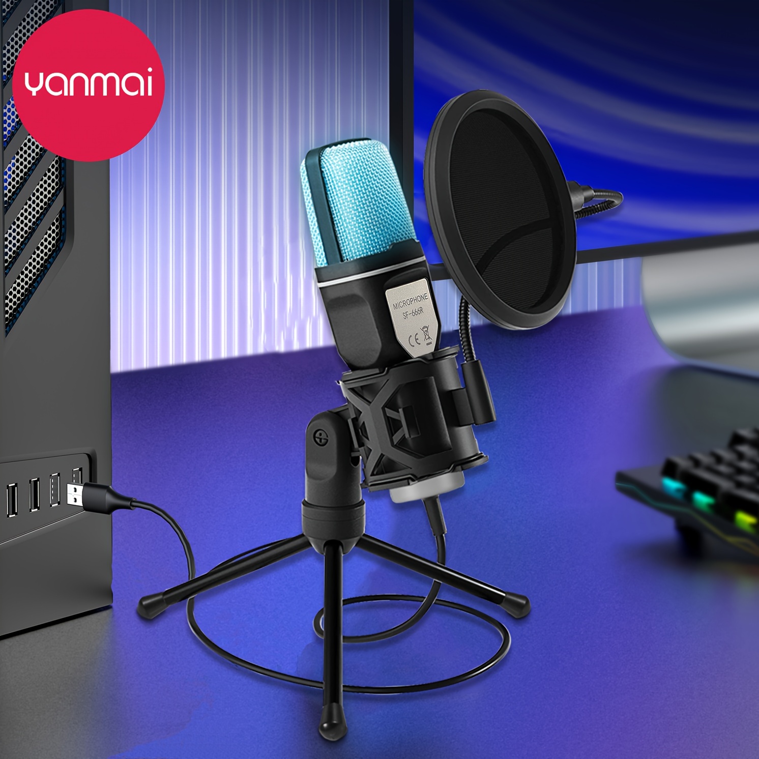 

Yanmai Sf-666r Rgb Usb Microphone For Recording And Streaming On Pc And Streaming, Podcasting, Voice Recording Filters, Compatible With Laptop Desktop Windows Pc Microphone