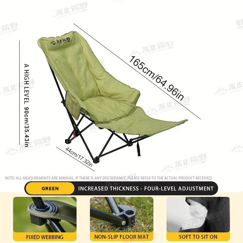 TEMU Portable Foldable Moon Chair, - Four-position Adjustable Legs, Suitable For Camping, Beach, Backyard, Travel, Fishing, And Outdoor Activities, Camping Chair