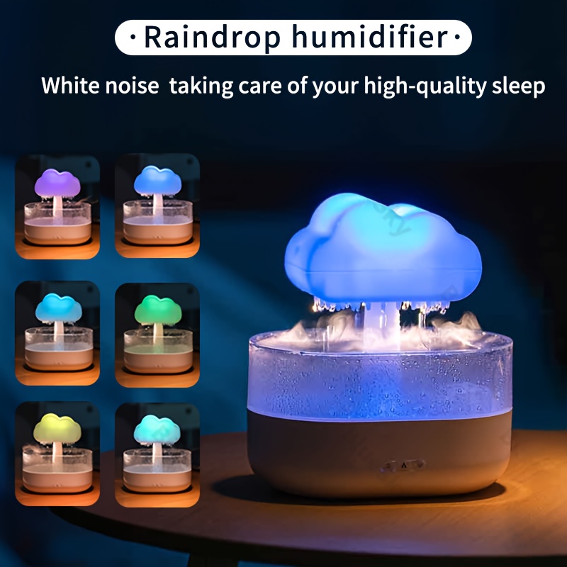 Rain Cloud Humidifier, Mushroom Humidifier Waterfall Lamp, Rain Humidifier,  Mushroom Diffuser, Cloud Humidifier Rain Drop, Raindrop Humidifier with