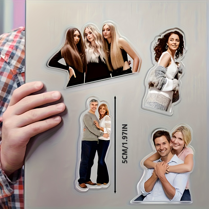 Custom Photo Refrigerator Magnet - Personalized Acrylic Oval Magnet With Cartoon Design, 10.01cm X 2.54cm - Perfect For Kitchen Decor, Family Photos, And Unique Gift Ideas, Magnets For Fridge